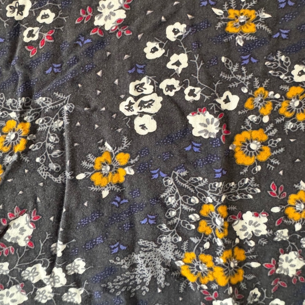 Old Navy sz XXL Womens Blue Floral Long Sleeve V-Neck Flowy Pin Tuck Blouse Boho - Picture 5 of 5